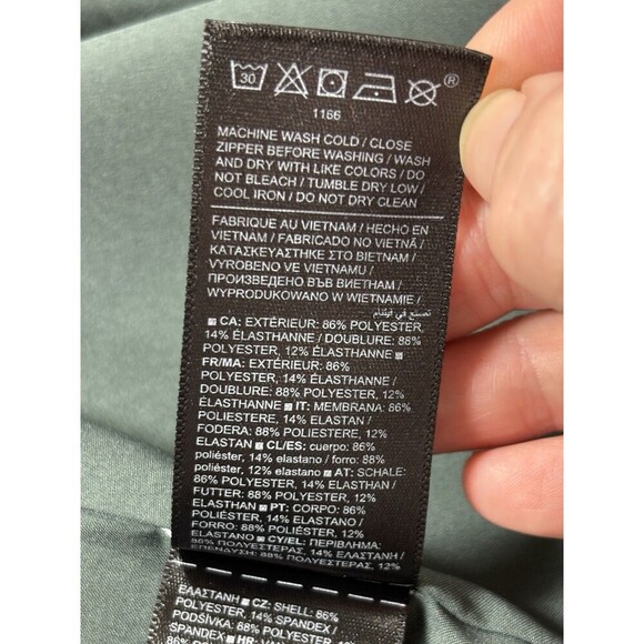 Athleta Endless Prima Twill Blazer Jacket Dark Sage Green 18 Wrap Front Tie - Picture 6 of 12